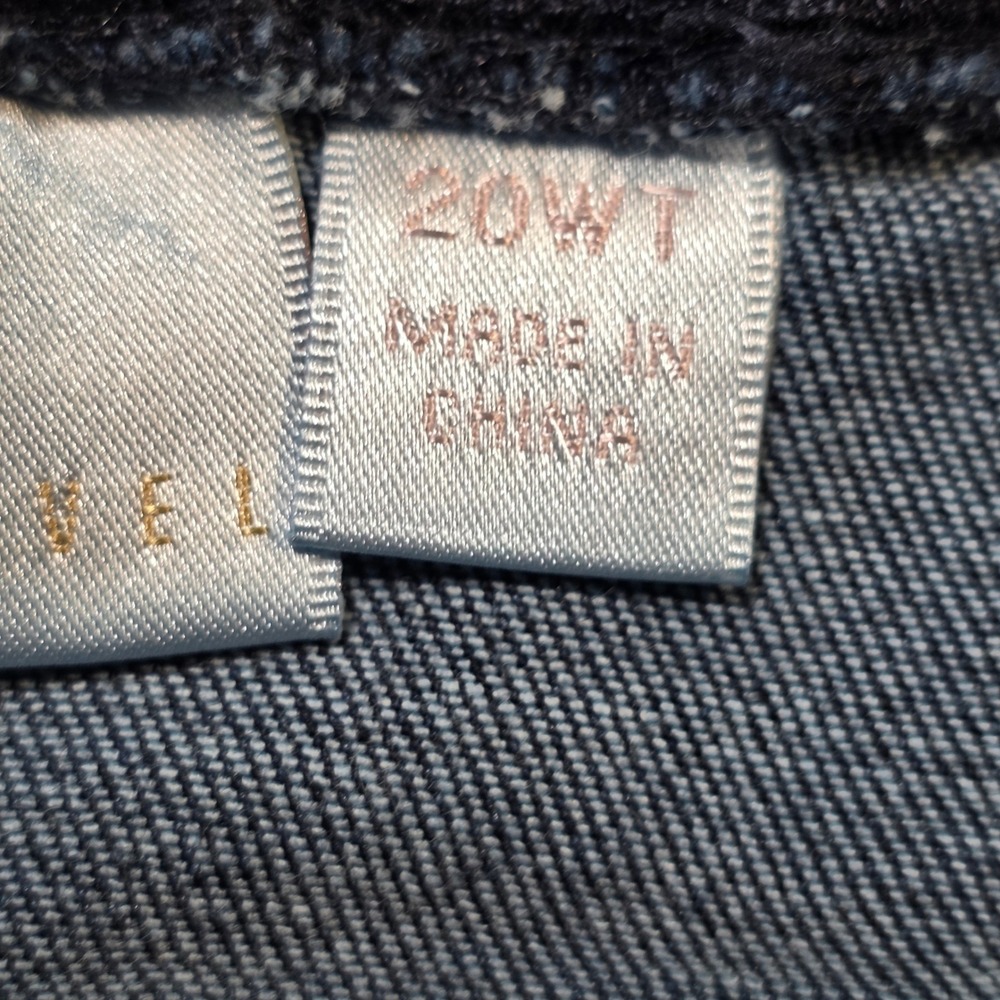 Belle by Kim Gravel Dark Wash Pull On Straight Leg Jeans Gold Button Hem 20WT - Picture 2 of 10